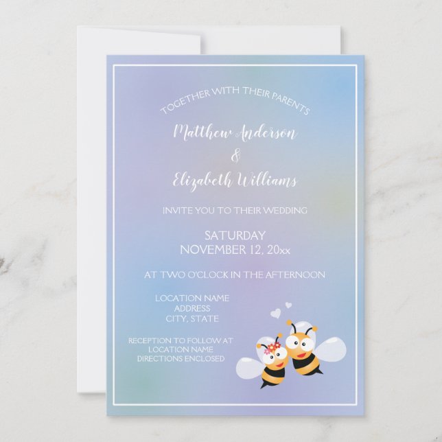 Invitación Hermoso Significado Para Ser Pareja Elegante Boda (Anverso)