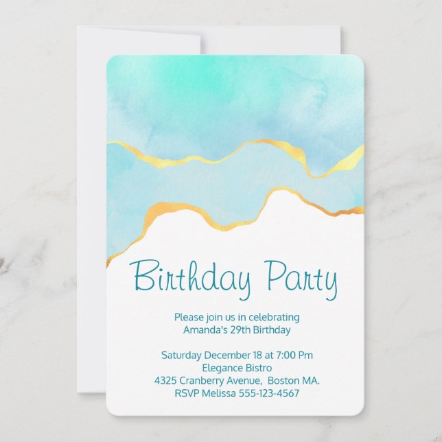 Invitación Hermoso verde tropical con cumpleaños de la fronte (Anverso)