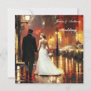 Invitación Hermoso vestido blanco Boda Tuxedo