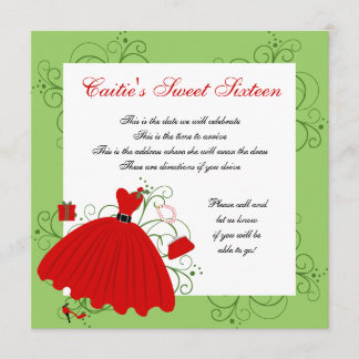 Invitación Hermoso vestido de vestir de vacaciones