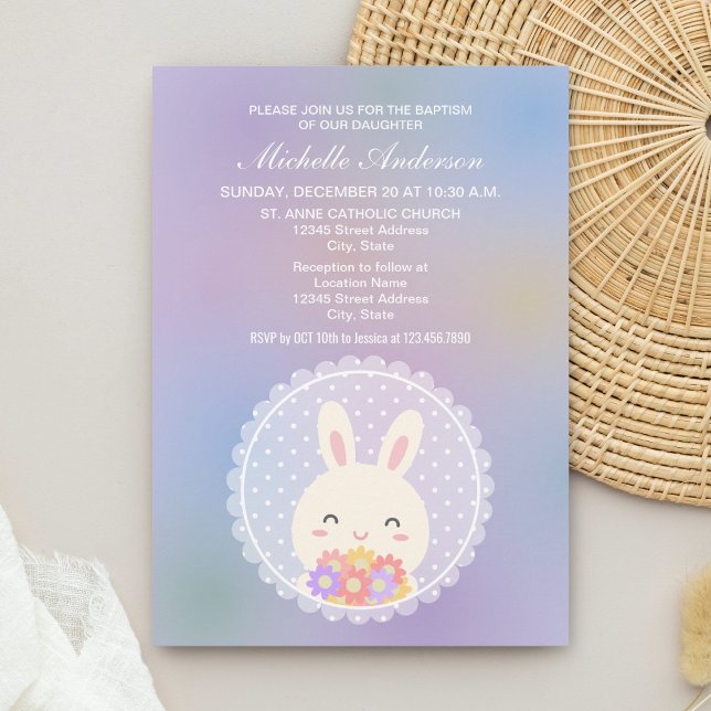 Invitación Hermoso y florido Bebé bautizando (Subido por el creador)