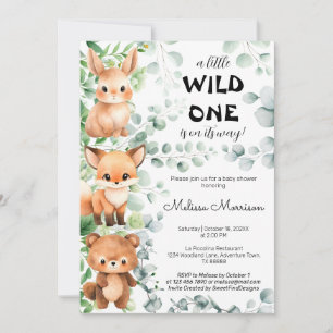 Invitación Hermosos amigos de animales de bosque Baby Shower