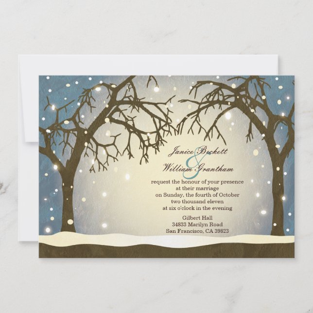 Invitación Hermosos árboles de invierno con arcos invitacione (Anverso)