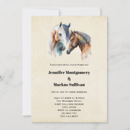 Invitación Hermosos caballos Boda estilo Boho occidental