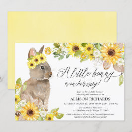 Invitación Hermosos girasoles amarillos lindo chica ducha beb