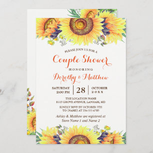 Invitación Hermosos girasoles Rústico Boda Ducha Pareja