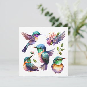 Invitación Hermosos Hummingbirds para los amantes de los pája
