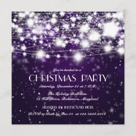 Invitación Hermosos Navidades brillantes Estrellas Fiesta mor