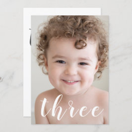 Invitación Hermosos niños 3er cumpleaños Fiesta foto y guión