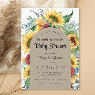 Invitación Hermosos Sunflowers Autumn Floral Baby Shower