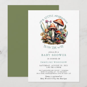 Invitación Hermosos y encantadores hongos Woodland Baby Showe