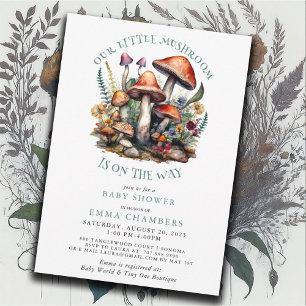 Invitación Hermosos y encantadores hongos Woodland Baby Showe