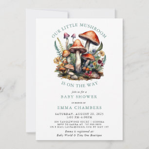 Invitación Hermosos y encantadores hongos Woodland Baby Showe