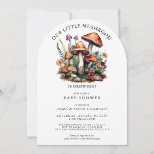 Invitación Hermosos y encantadores hongos Woodland Baby Showe