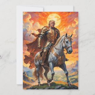 Invitación Heroico guerrero Trump en armería dorada