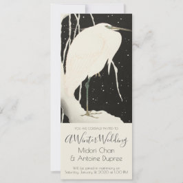 Invitación Heron Blanco En Boda De Invierno De Nieve