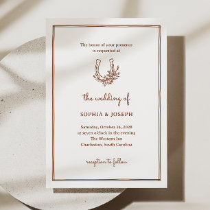Invitación Herradura Floral   Boda Occidental Chic Minimalist