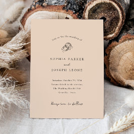 Invitación Herradura minimalista | Boda Neutral Beige