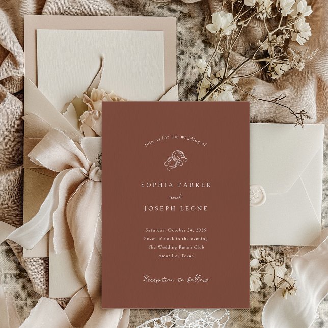 Invitación Herradura Minimalista marrón | Boda ruso (Subido por el creador)