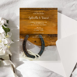 Invitación Herradura, Perlas y Boda Occidental de la Madera d