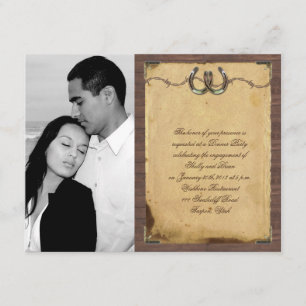 Invitación Herraduras rústicas del país que casan el