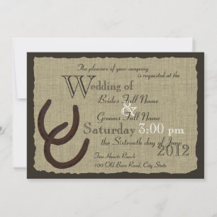 Invitación Herraduras Rústicas y Boda Burlap