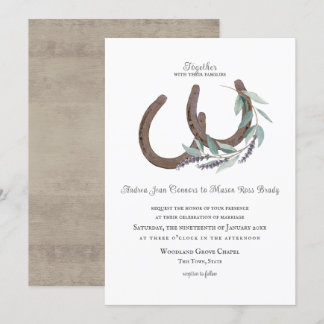 Invitación Herraduras rusticas y lavanda