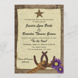 Invitación Herraduras y Bodas de Madera de Barn