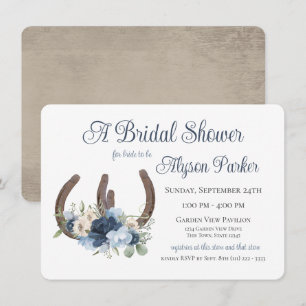 Invitación Herraduras y flores Barn Wood Bridal Shower Inv