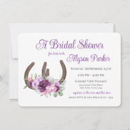 Invitación Herraduras y flores Barn Wood Bridal Shower Inv