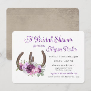 Invitación Herraduras y flores Barn Wood Bridal Shower Inv
