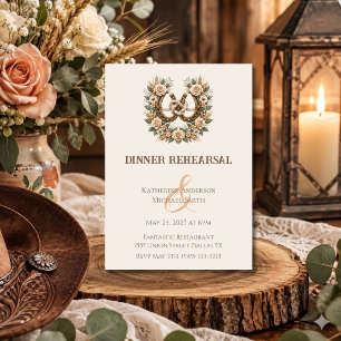 Invitación Herraduras y Flores Country Western