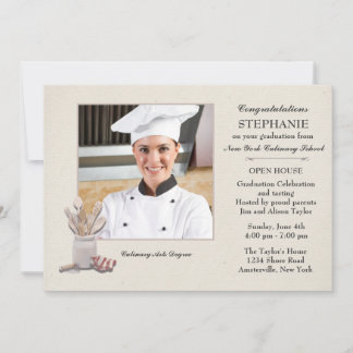 Invitación Herramientas de cocina Foto Graduación de escuela 