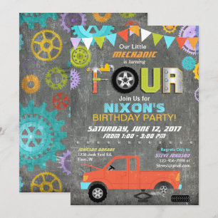 Invitación Herramientas de engranajes mecánicos del coche Cha