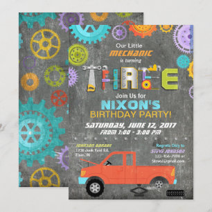 Invitación Herramientas de engranajes mecánicos del coche Cha