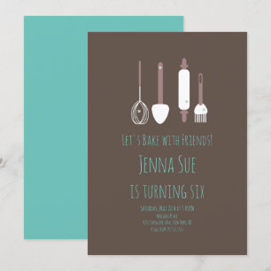 Invitación Herramientas de fiesta de cumpleaños para hornear 