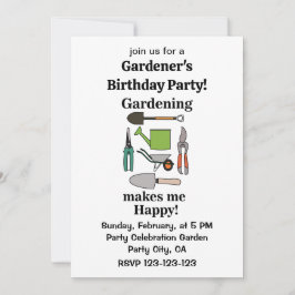Invitación Herramientas de jardinería Jardinería Fiesta de cu