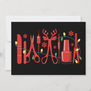 Invitación Herramientas de tecnología de uñas de Navidad Luce
