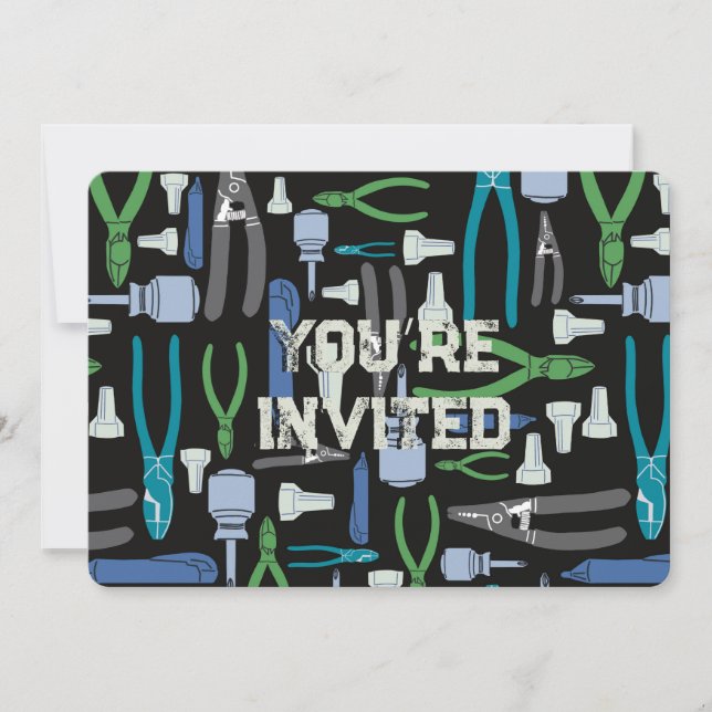 Invitación Herramientas eléctricas del comercio (Anverso)