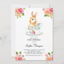 Invitación Hervidad acuática en teacups Floral Baby Sprinkle