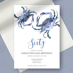 Invitación Hervidad de cangrejo azul 60 cumpleaños