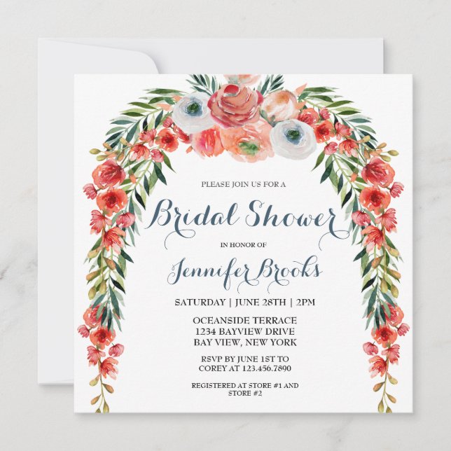 Invitación Hervidad floral de jardín retro azul lindo (Anverso)