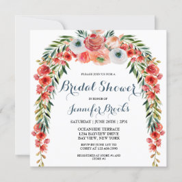 Invitación Hervidad floral de jardín retro azul lindo