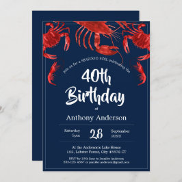 Invitación Hervidad marina Fiesta de cumpleaños azul oscuro r