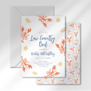 Invitación Hervido de mariscos de Low Country Hornear langost