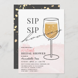 Invitación Hervidor de novia virtual Sip Sip Sip Hooray