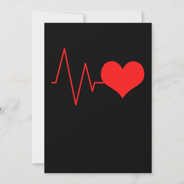 Invitación Herz Heartbeat Heart Beat Red Lovely Heart Gift (Anverso)