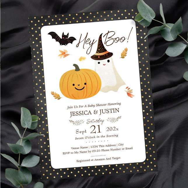 Invitación Hey Baby Boo Fall Halloween Baby Shower (Subido por el creador)