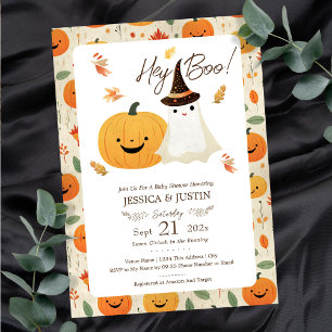 Invitación Hey Baby Boo Fiesta de Bebé Otoño Halloween
