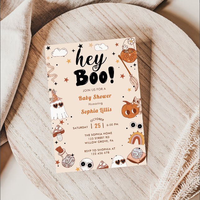 Invitación Hey Boo Baby Shower Halloween (Subido por el creador)